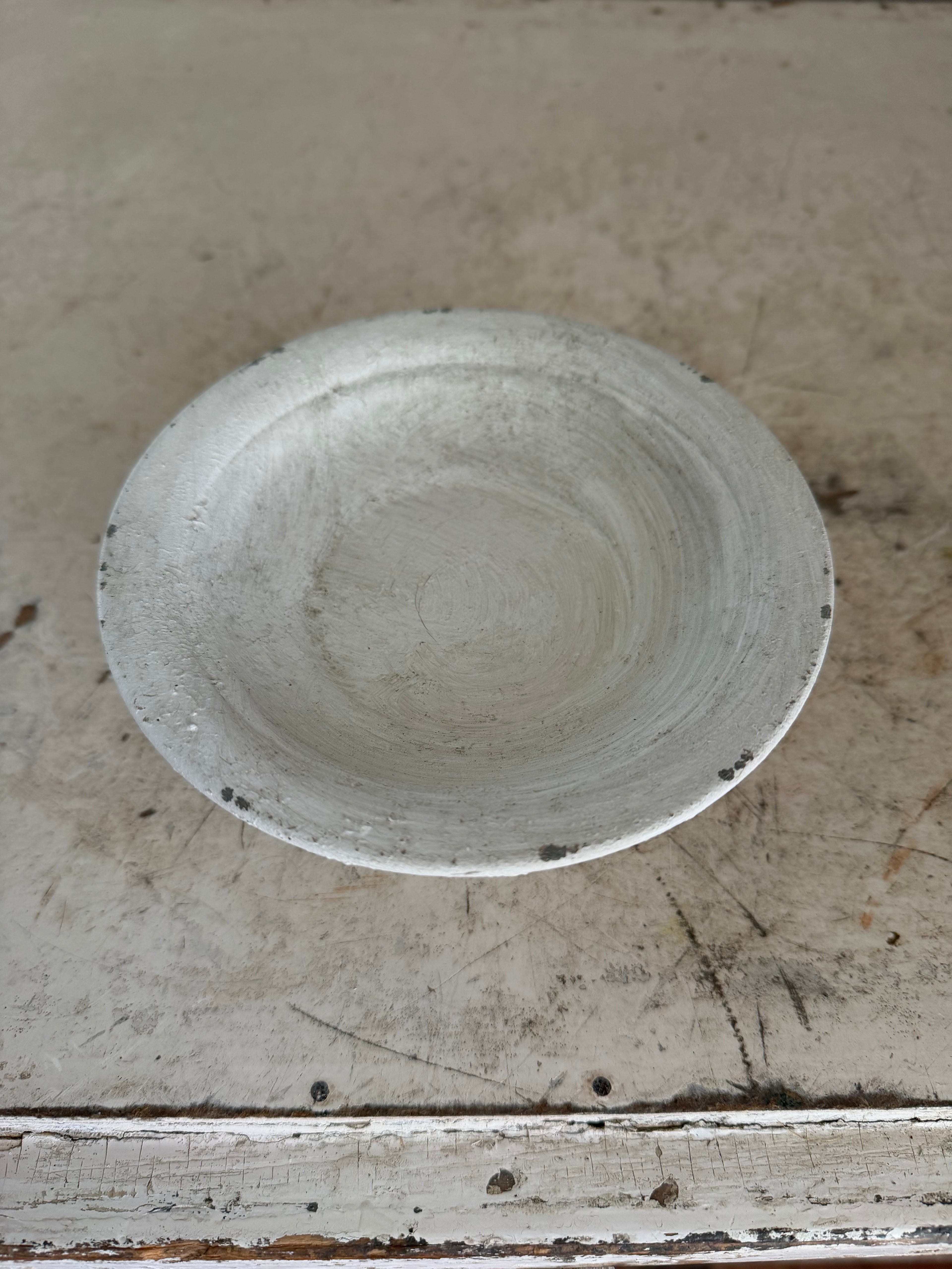 White metal pedestal bowl 6” bowl