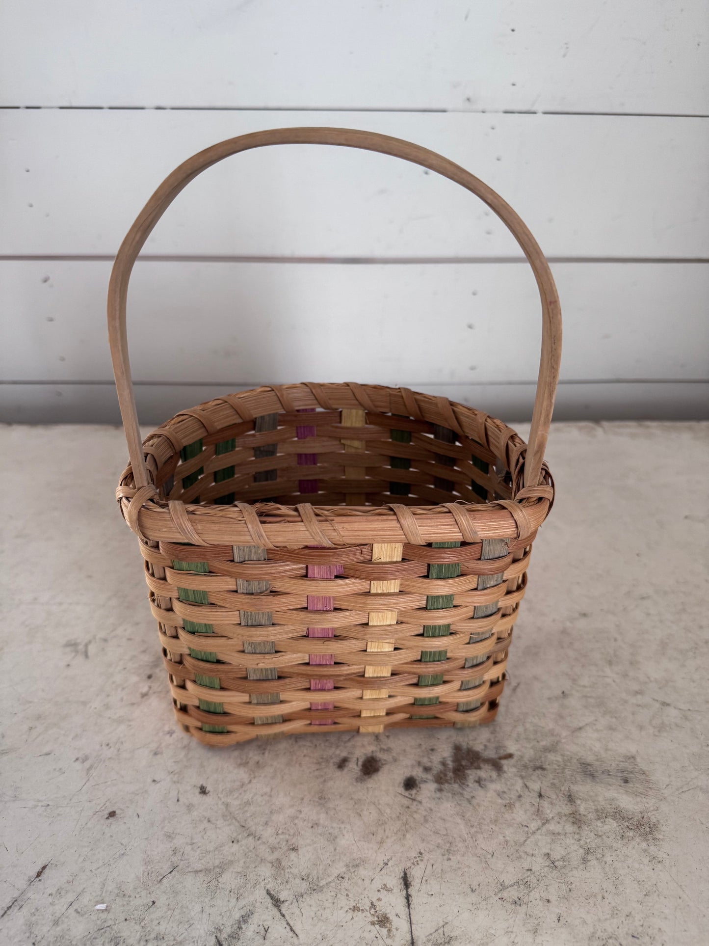 Vintage Handwoven Wall Basket