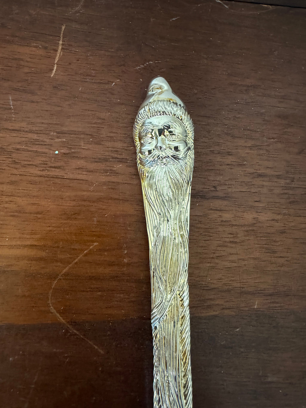 Vintage 13'' Silver Plated Santa Claus Salad Serving Spoon