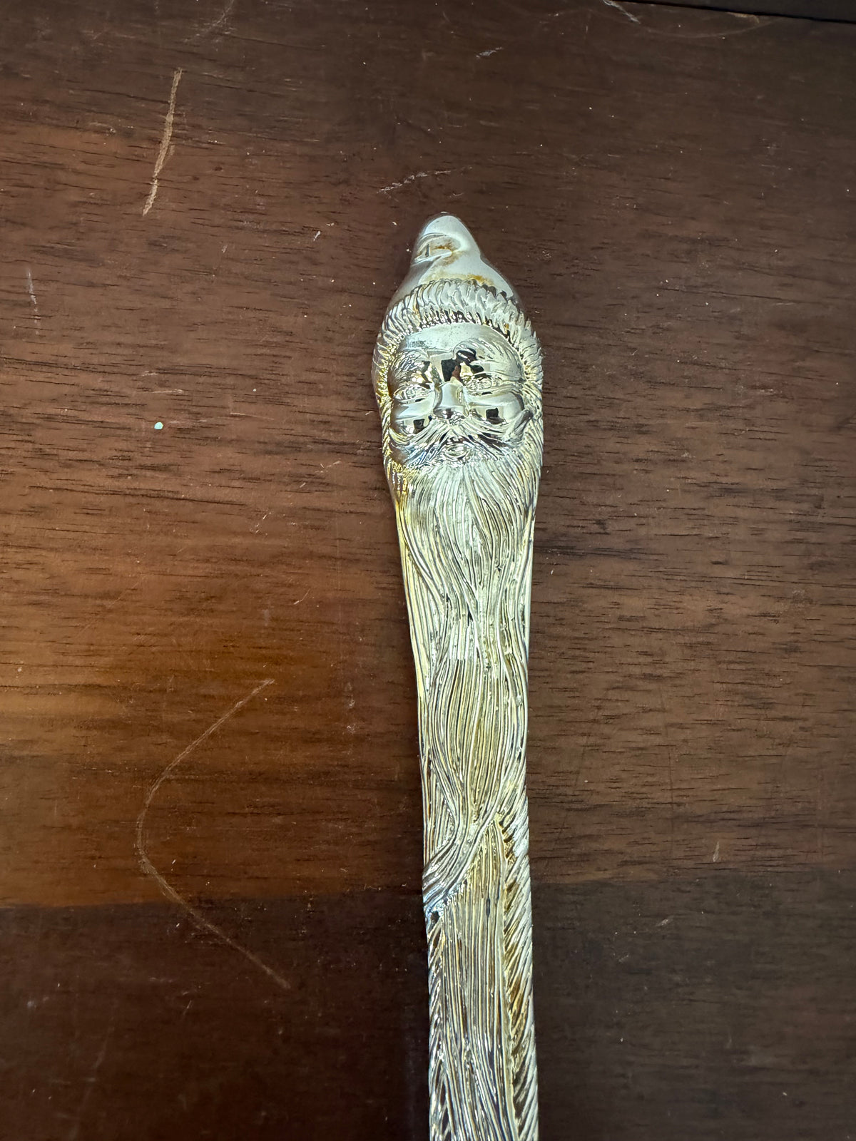 Vintage 13'' Silver Plated Santa Claus Salad Serving Spoon