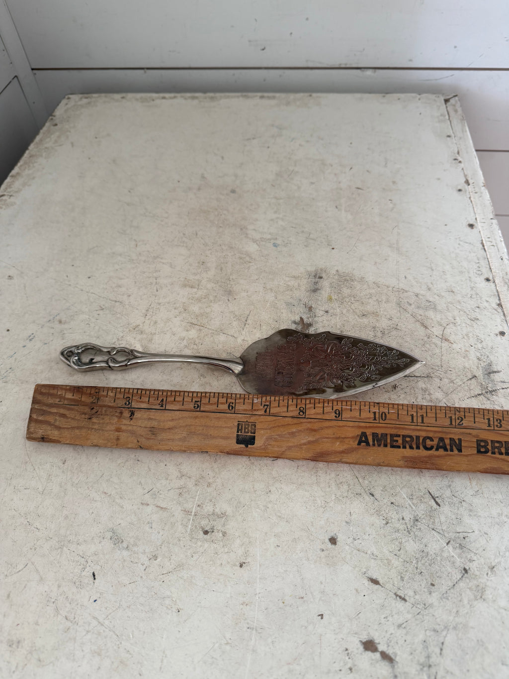 Vintage International Merry Christmas Silver Plated Cake Server - Has Some Wear