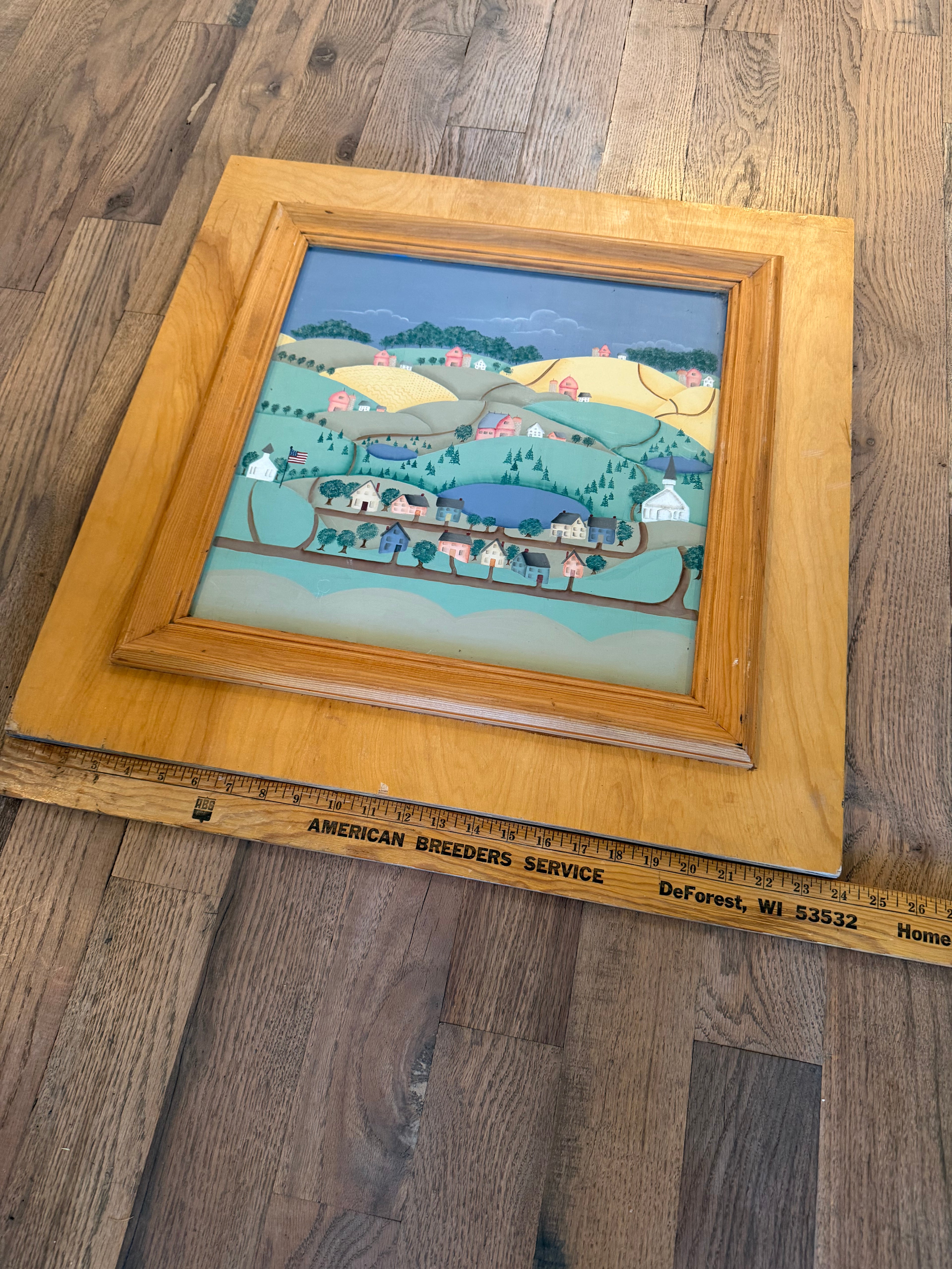 Early American Style Folk Art Of An Industrial Town