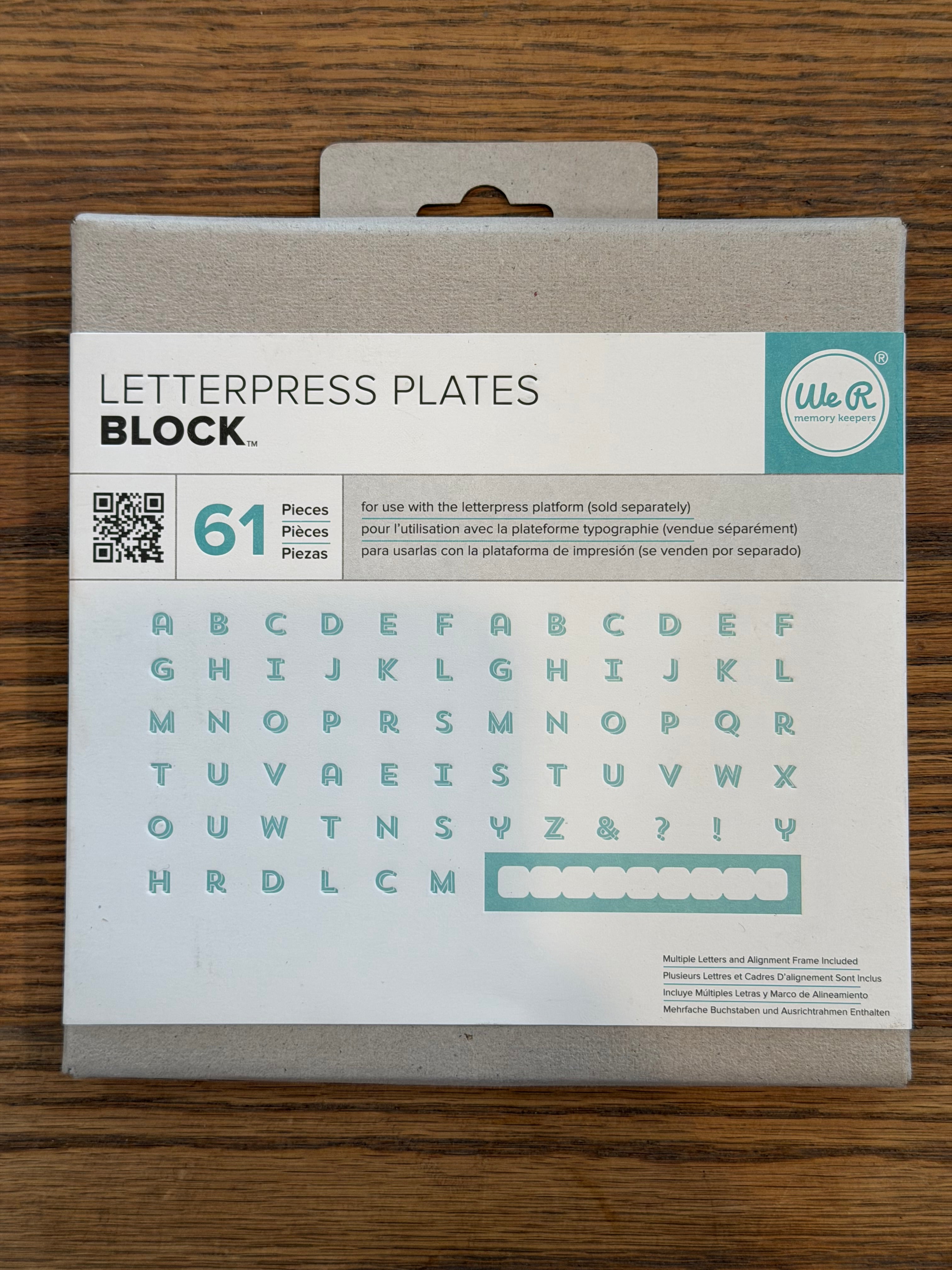 We R Memory Keepers Letter Press Plates - Sold Individually
