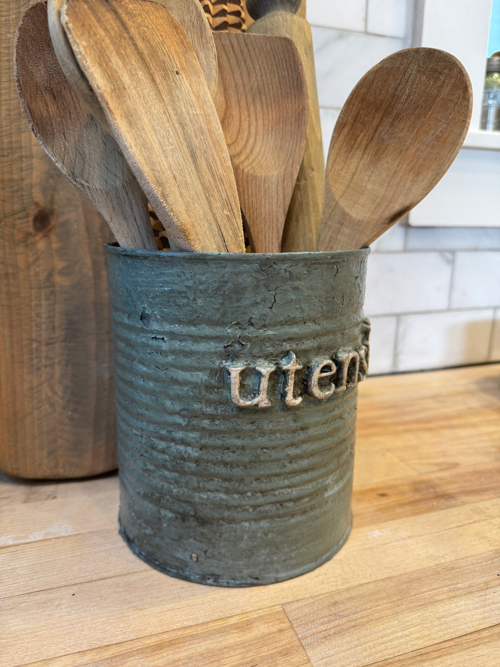 Handpainted Utensil Holder - Sold Individually 7.5” tall