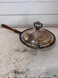 Silver Plate Warmer with lid and wood Handle FB Rogers Co