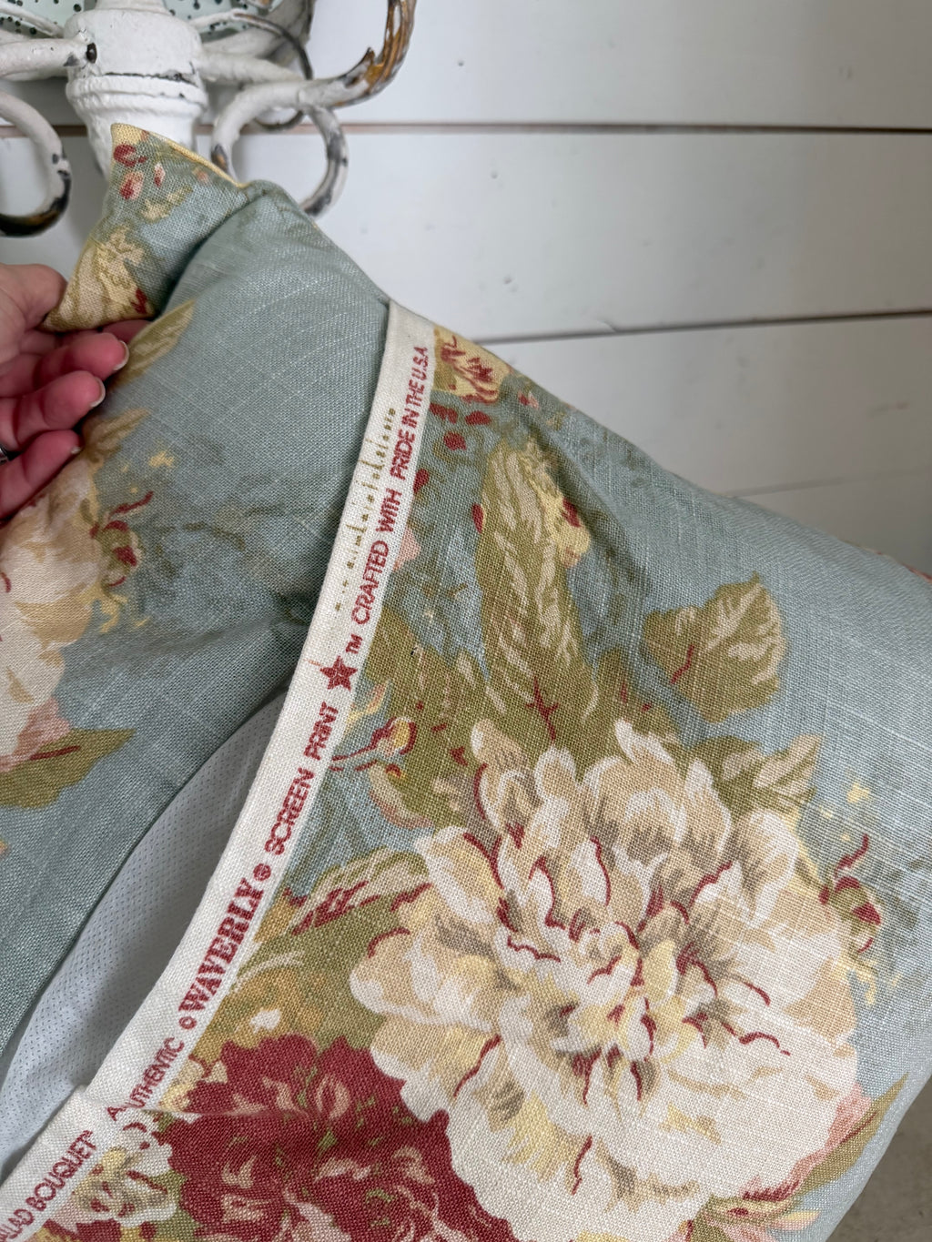 Waverly fabric homemade pillow
