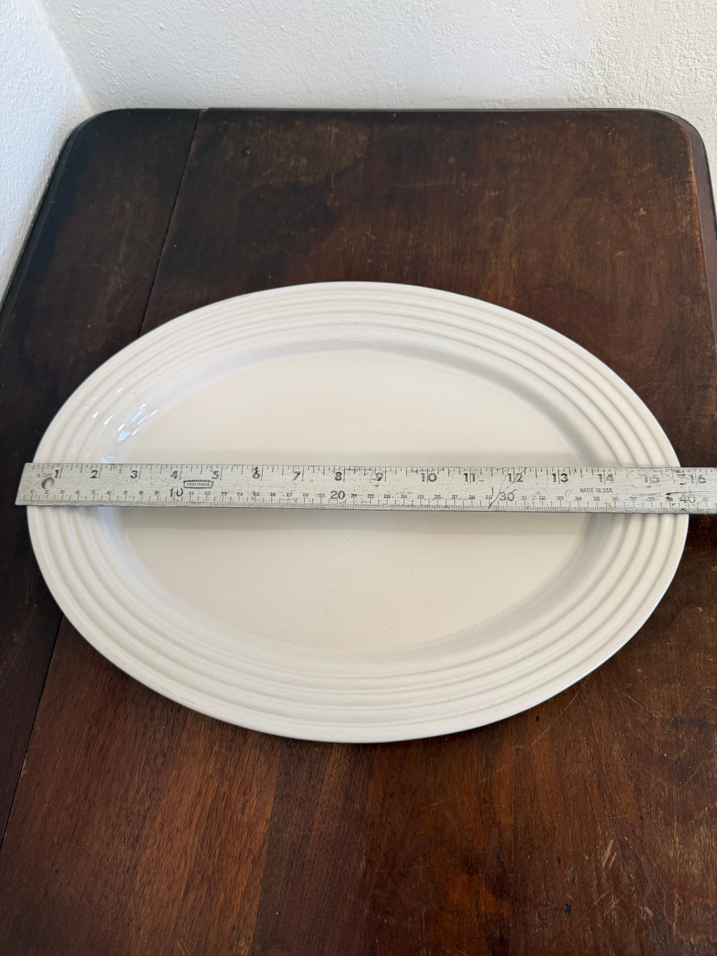 Pampered Chef Stoneware Platter Ribbed Edge Family Heritage