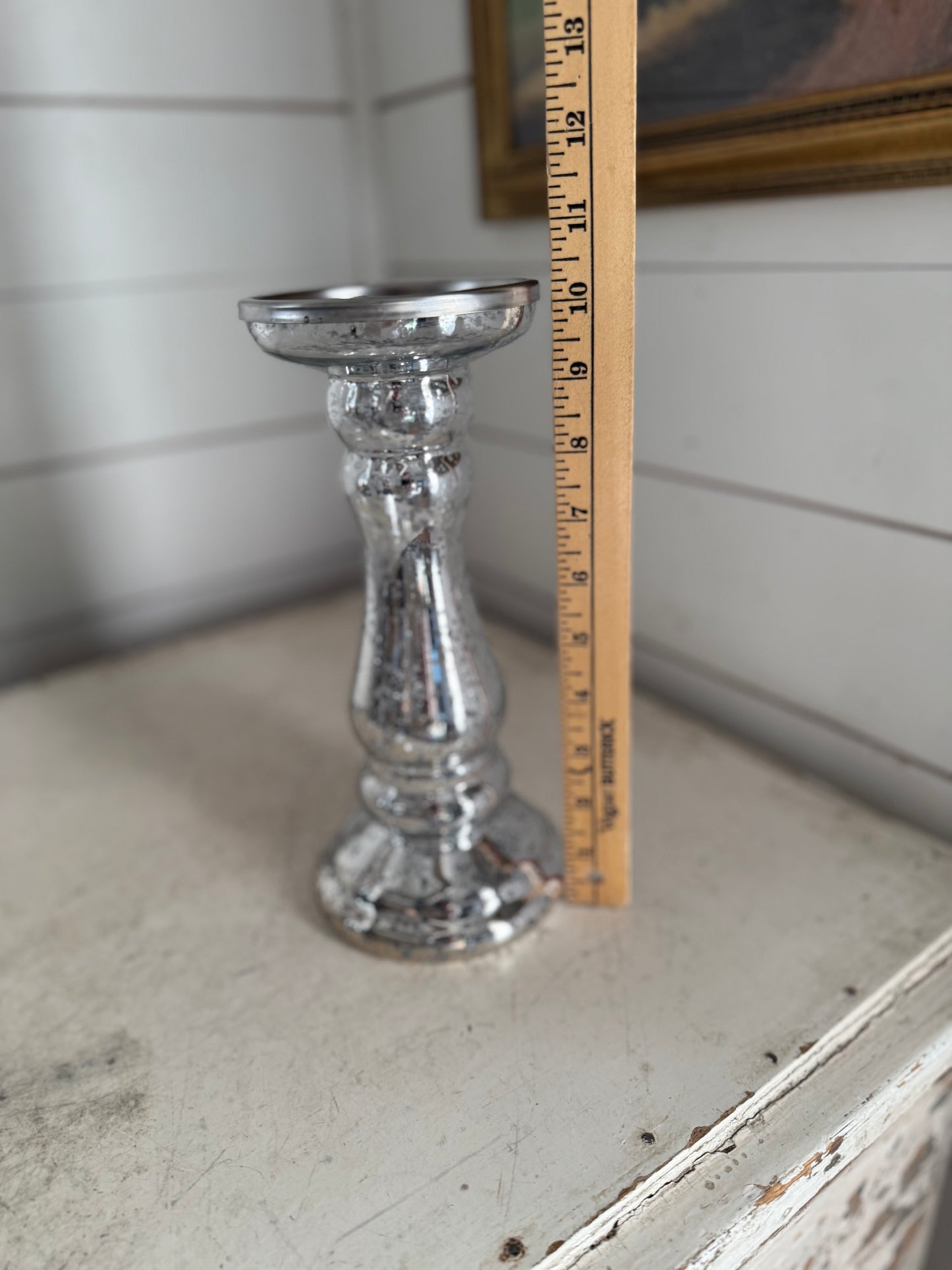 Mercury Glass Candlestick