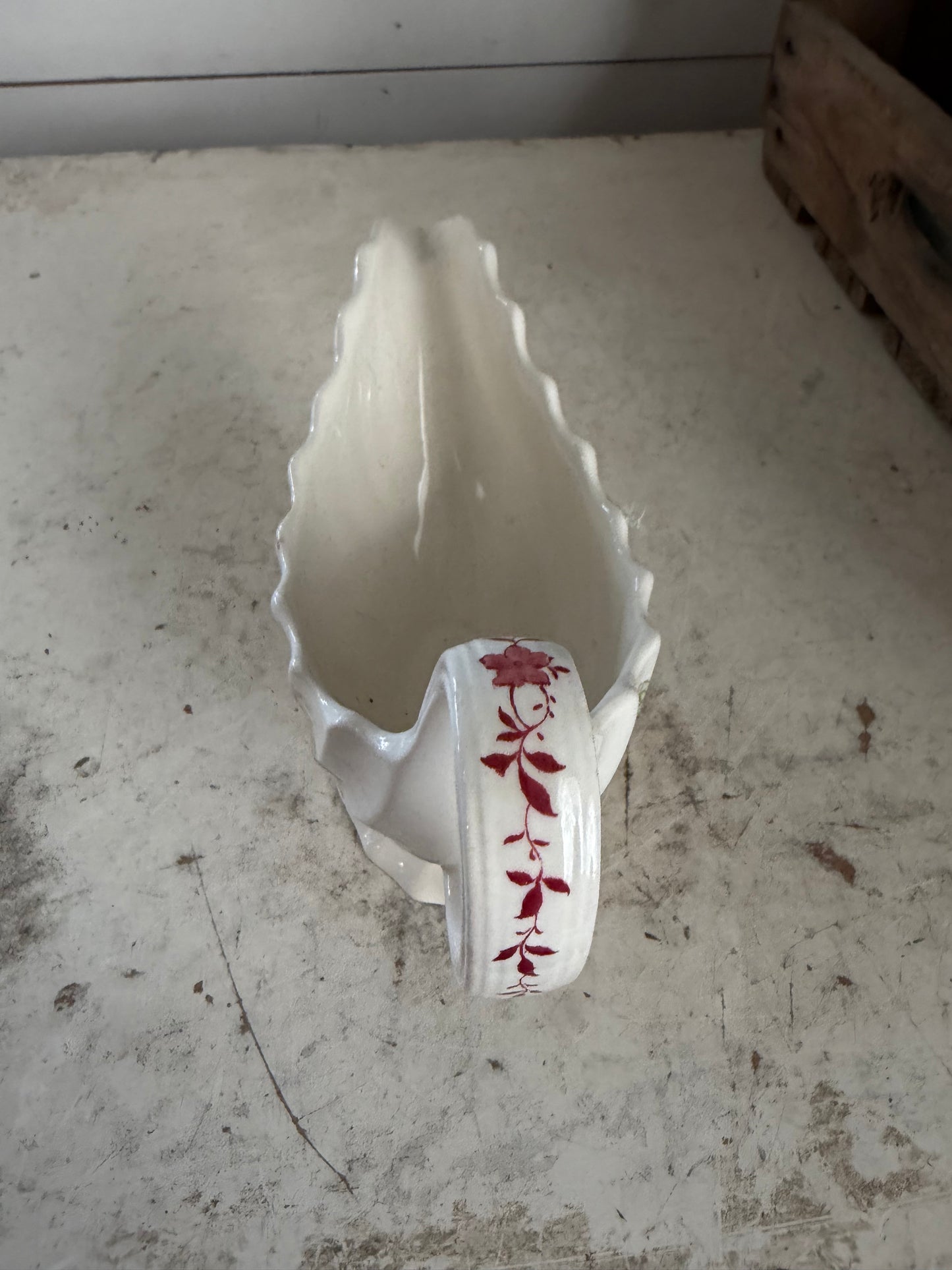 Spode Copeland Fairy Dell Swirl Rim Gravy Boat