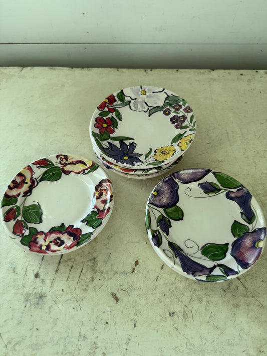 Hand Painted Studio Pottery Dessert Plates Sold individually - Signed by artist