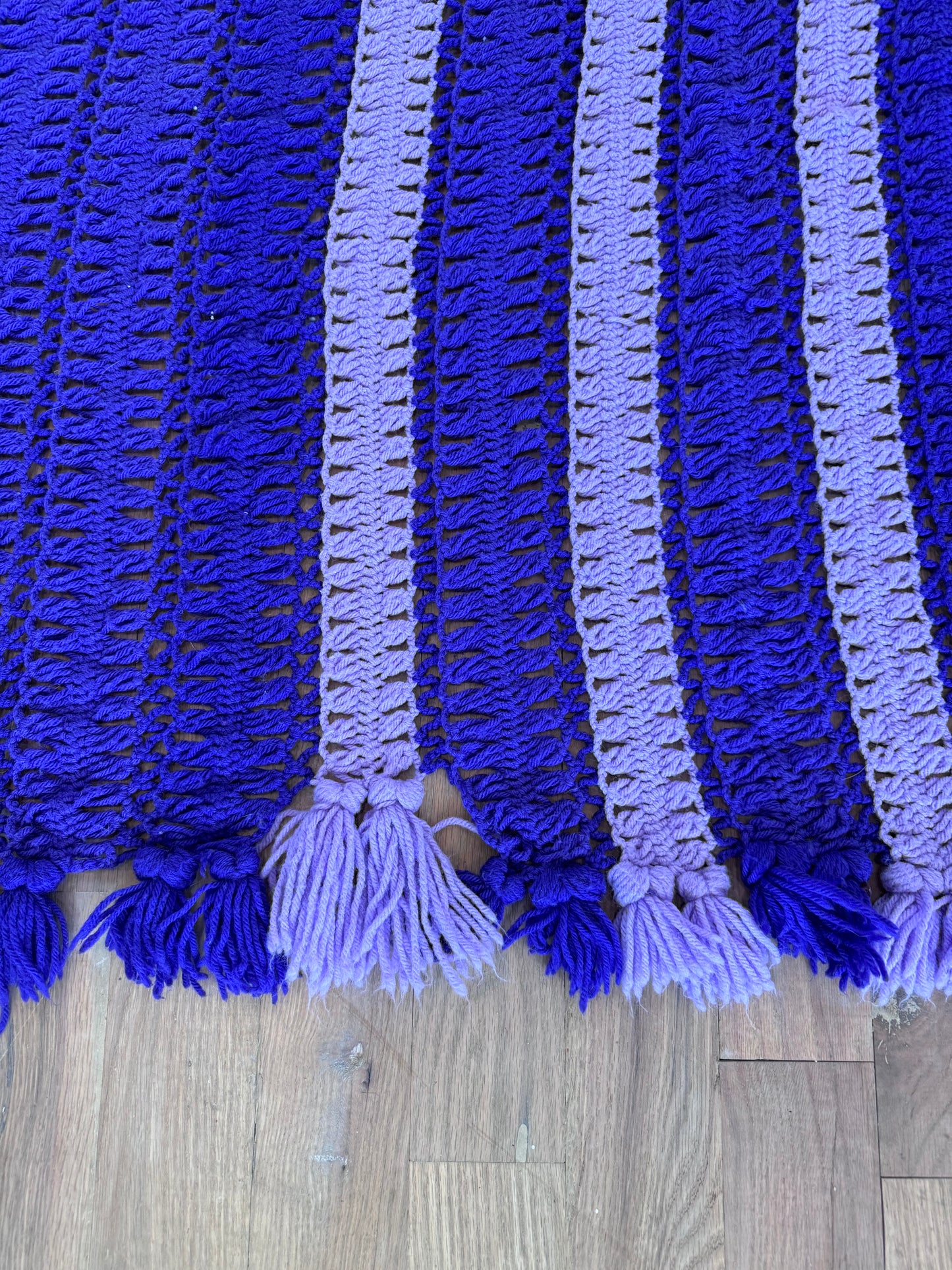 Purple and Heather striped Afghan