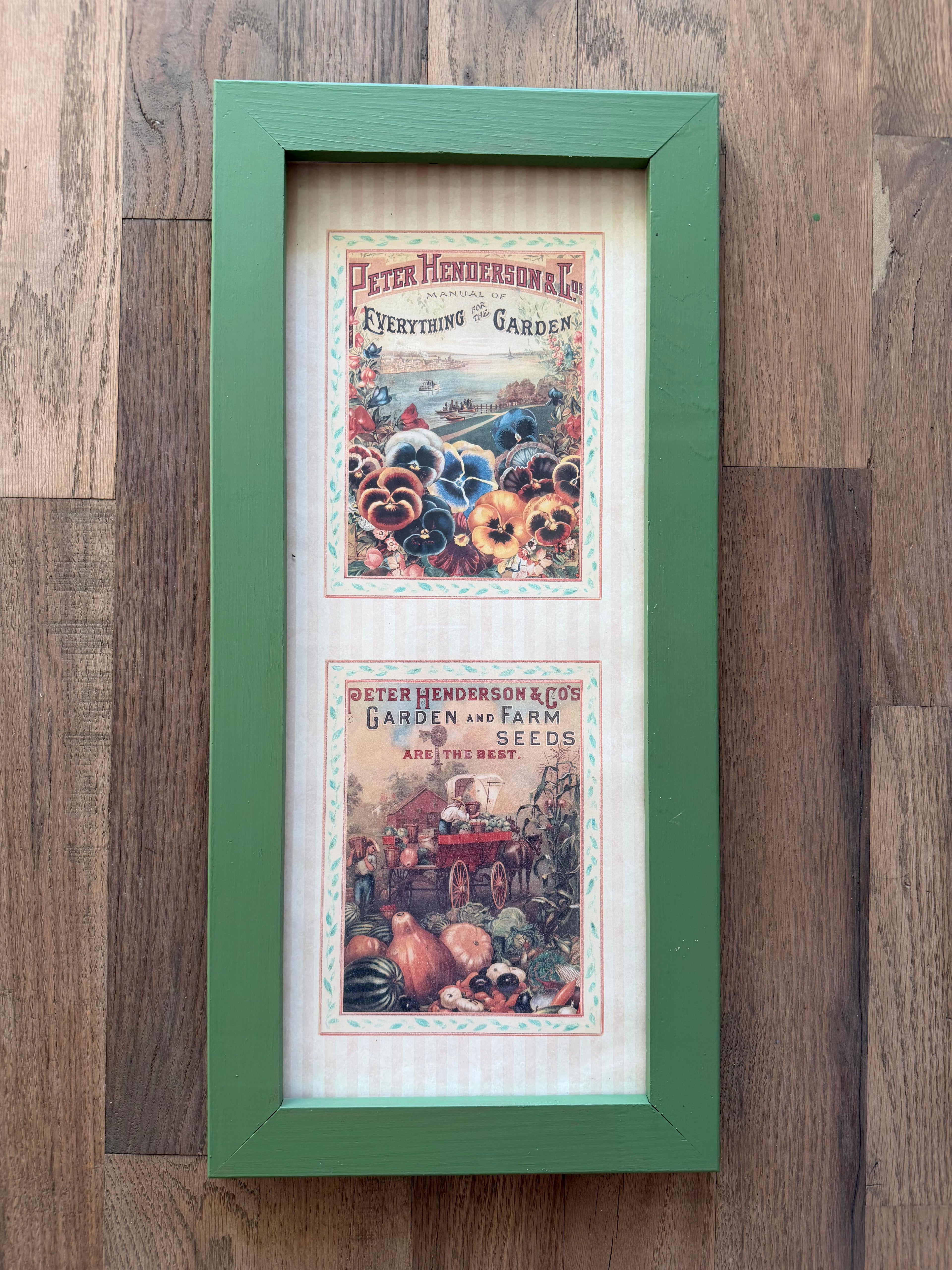 Peter Henderson & Co's Garden & Farm Seeds + Manual of Everything for the Garden 22” tall hand painted frame