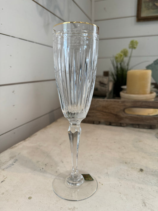 Waterford Hanover Gold Trimmed Champagne Flute