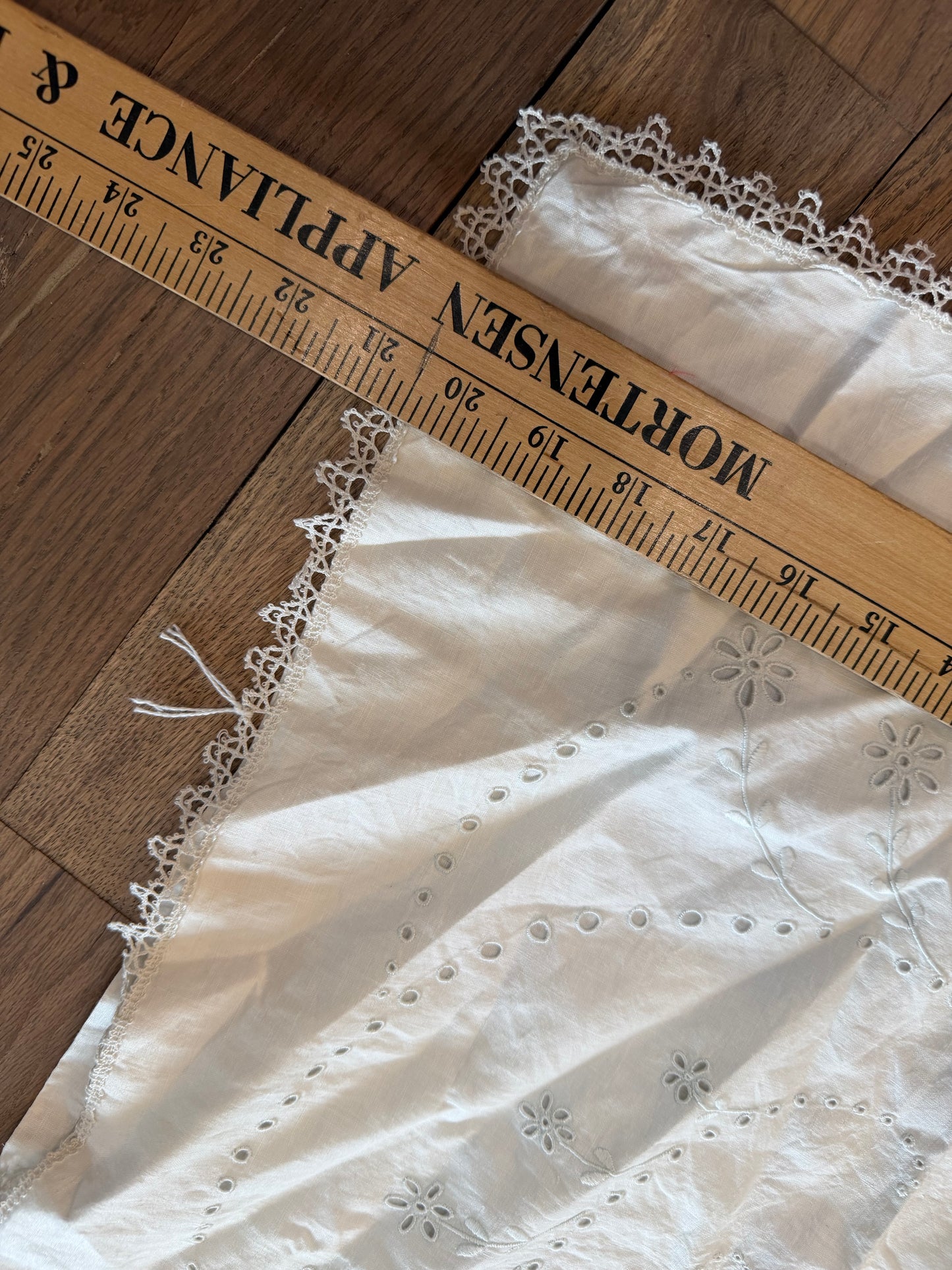 Vintage White Embroidered Lace Pillow Case - English