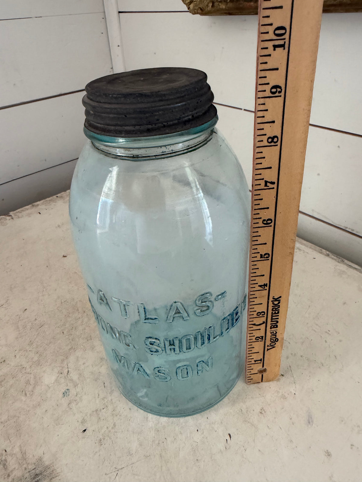 Half gallon Atlas jar with lid