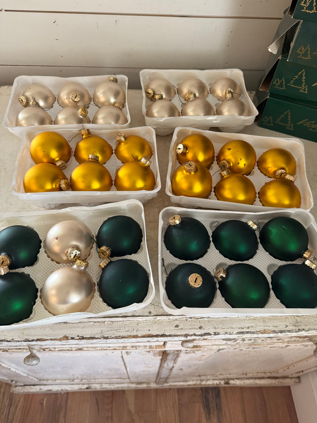Vintage glass ornament sold in sets of six