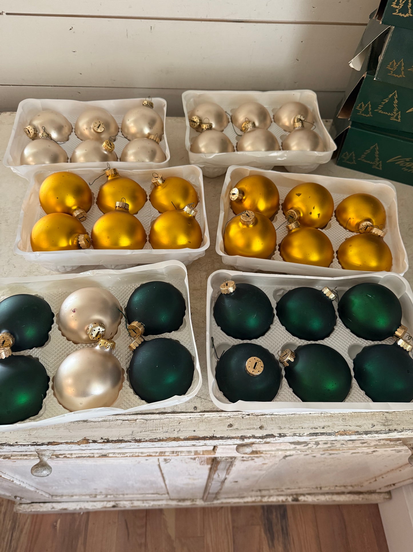 Vintage glass ornament sold in sets of six