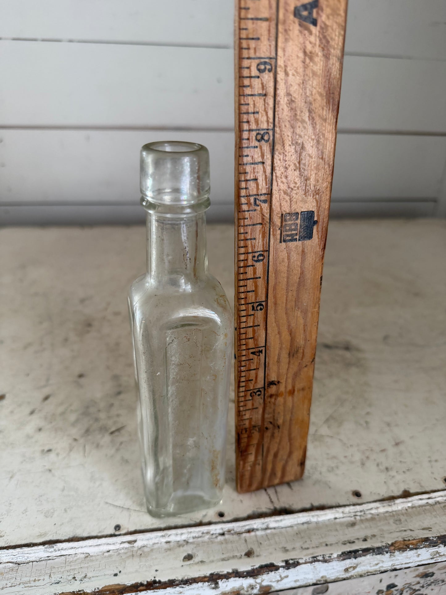 Antique Victorian Clear Glass Apothecary Bottle