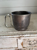 Vintage Foley 5-cup aluminum flour sifter with a squeeze-action handle