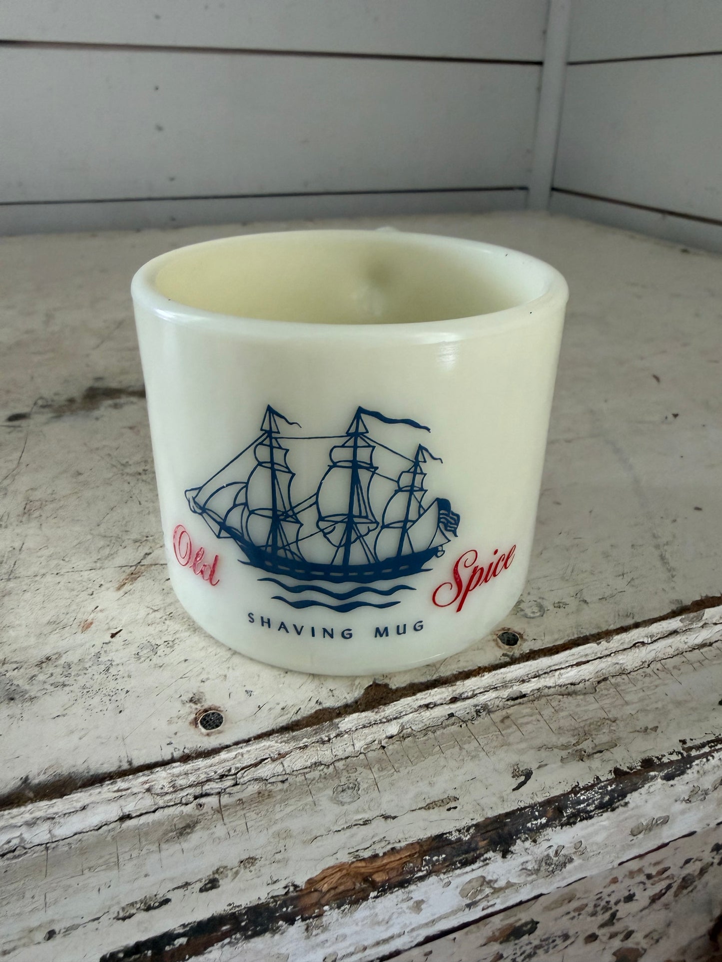 Old Spice Milk Glass Mug
