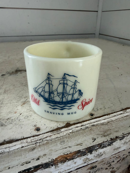 Old Spice Milk Glass Mug