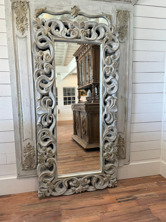 French Country Hand Painted Beveled Mirror