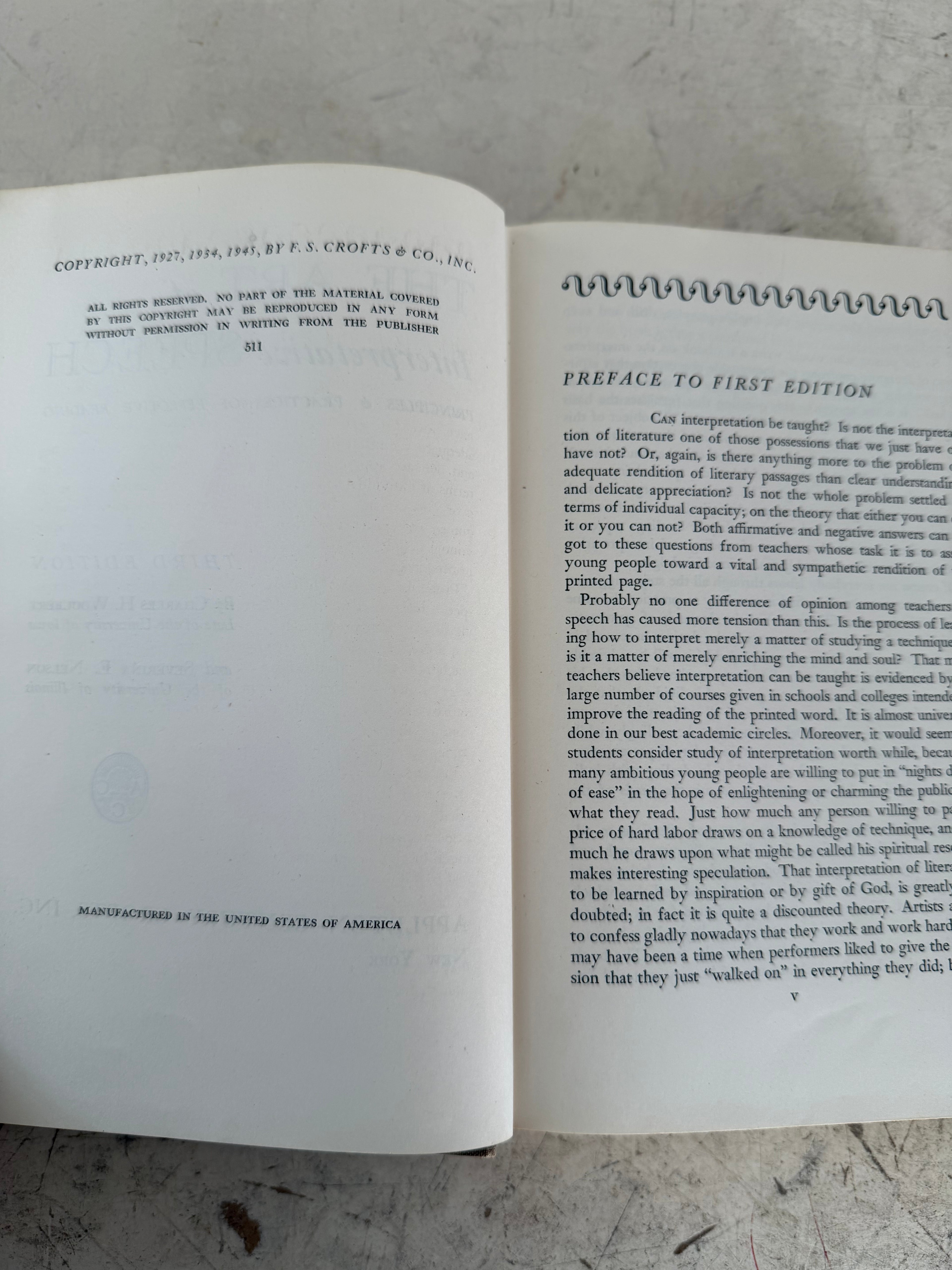 The art of interpretative speech: Principles & practices (Hardcover) Charles Henry Woolbert