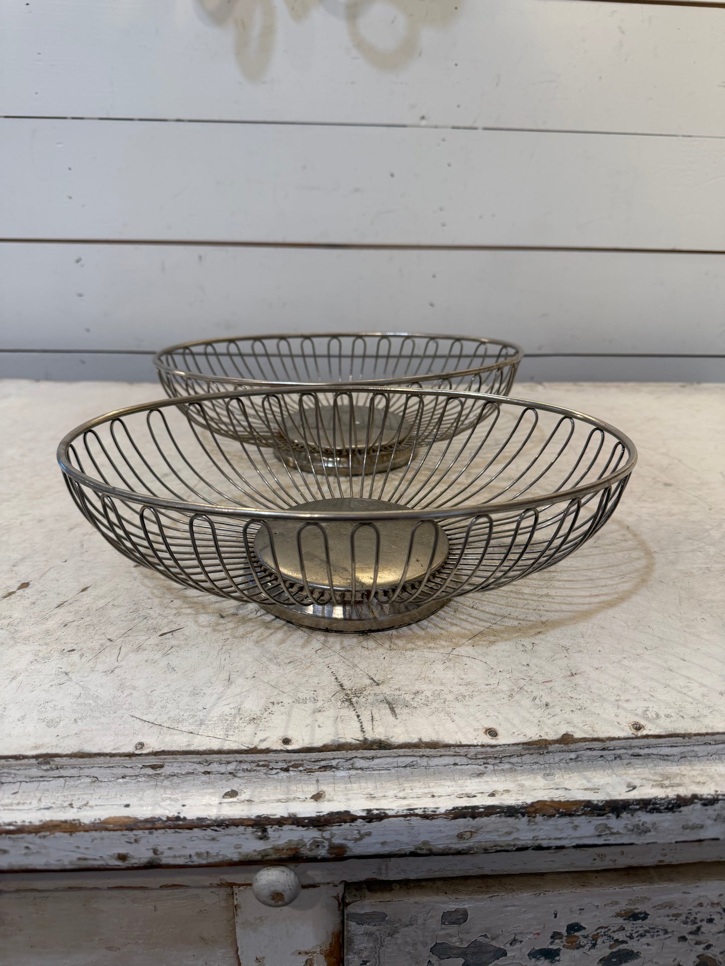 Vintage silver plate wire basket - sold individually