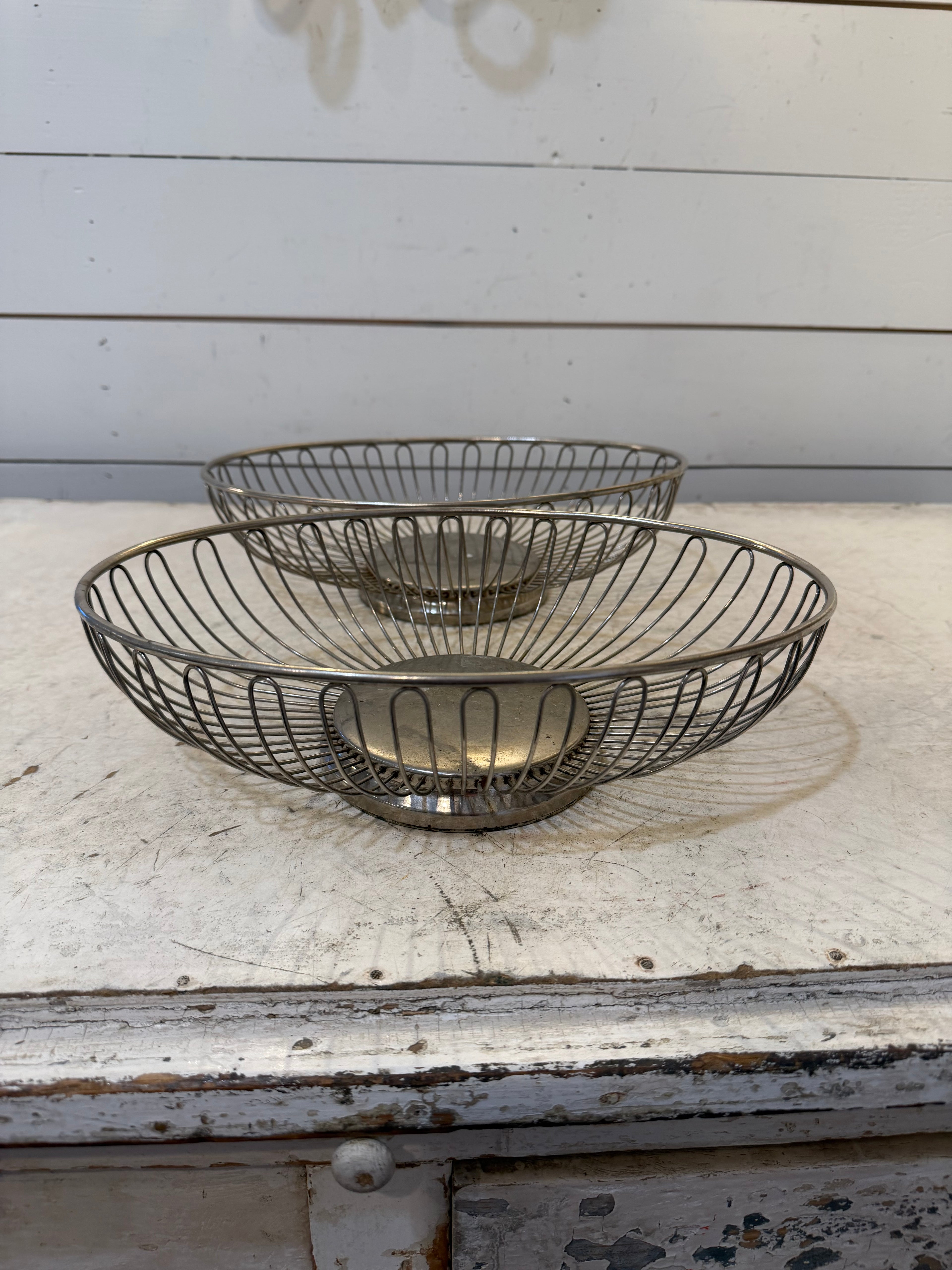 Vintage silver plate wire basket - sold individually