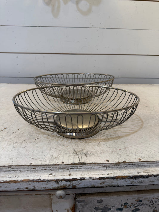 Vintage silver plate wire basket - sold individually