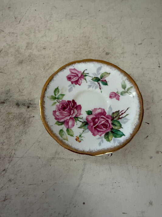 vintage Royal Stafford Bone China saucer in the Berkeley Rose pattern