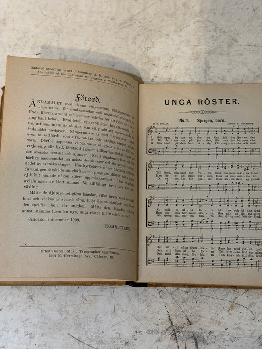 Vintage Swedish songbook  "Unga Röster" ("Young Voices")