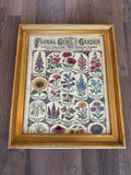 Large Wood gold colored frame with Floral Gems of the Garden Print