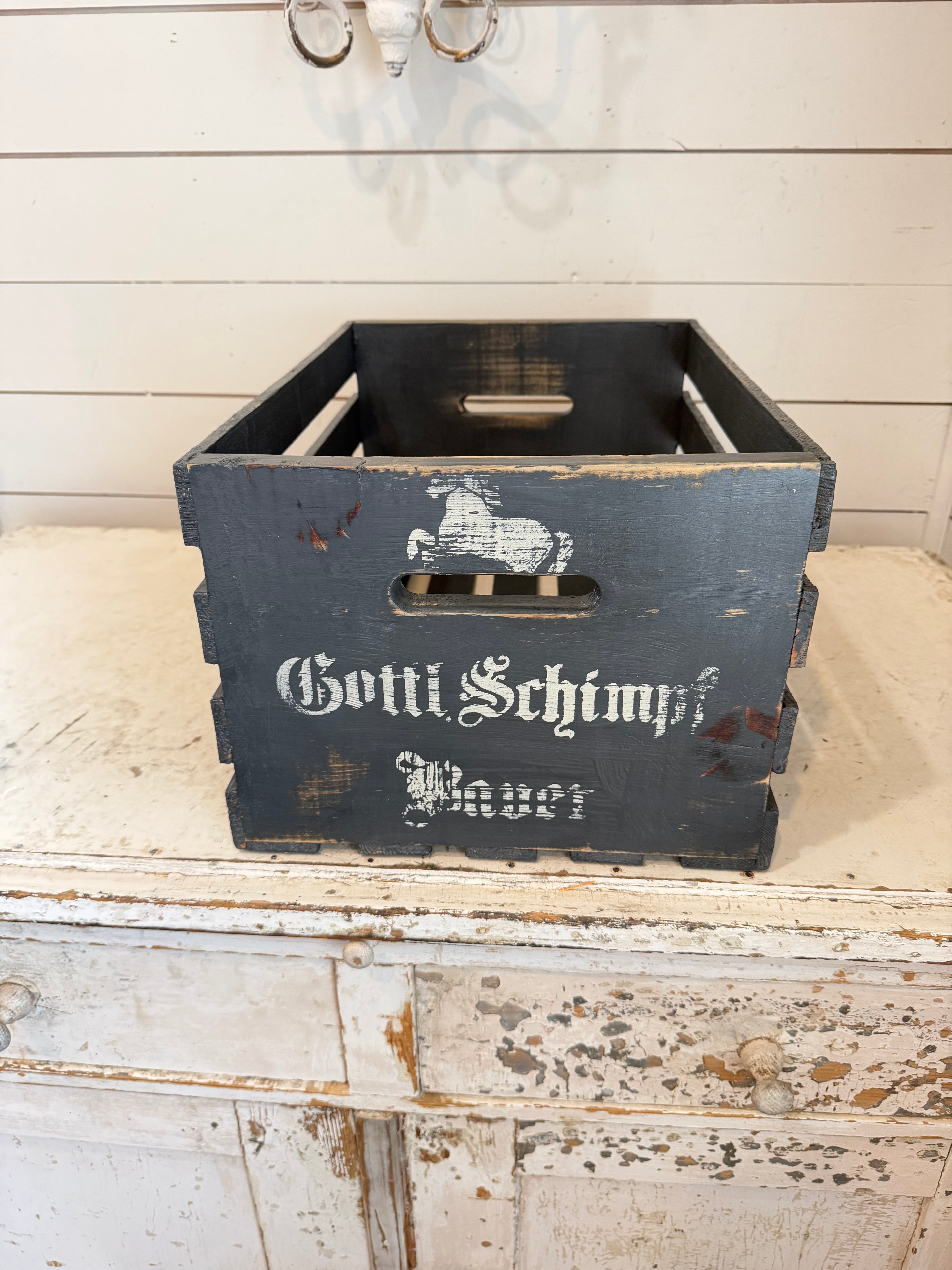 Painted and Stenciled Crate - Sold Individually, Chosen at random