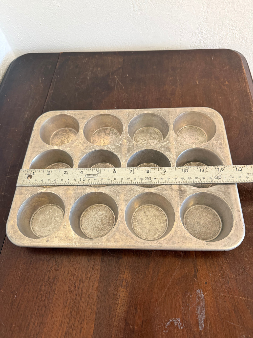 Vintage aluminum muffin tin