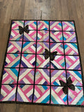 Handmade butterfly pieces quilt throw