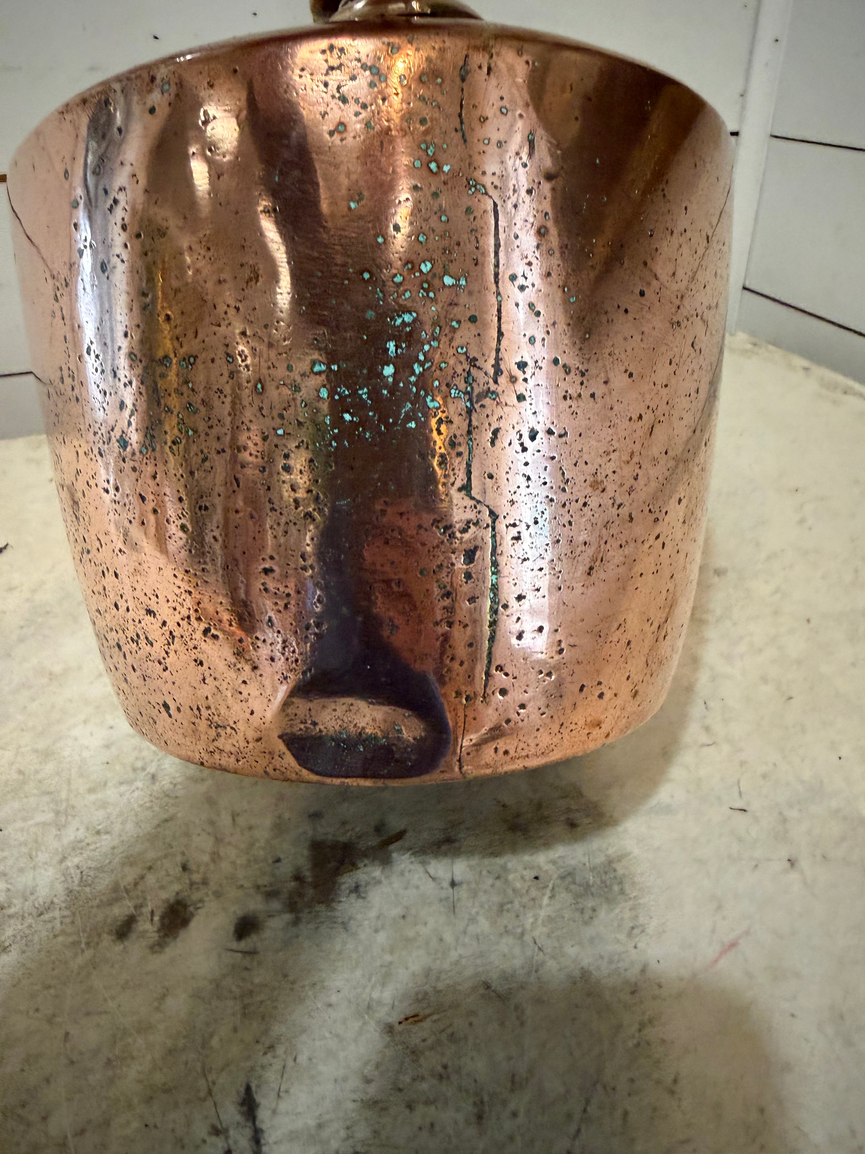 Georgian Antique copper tea kettle with crimped seam - Polished