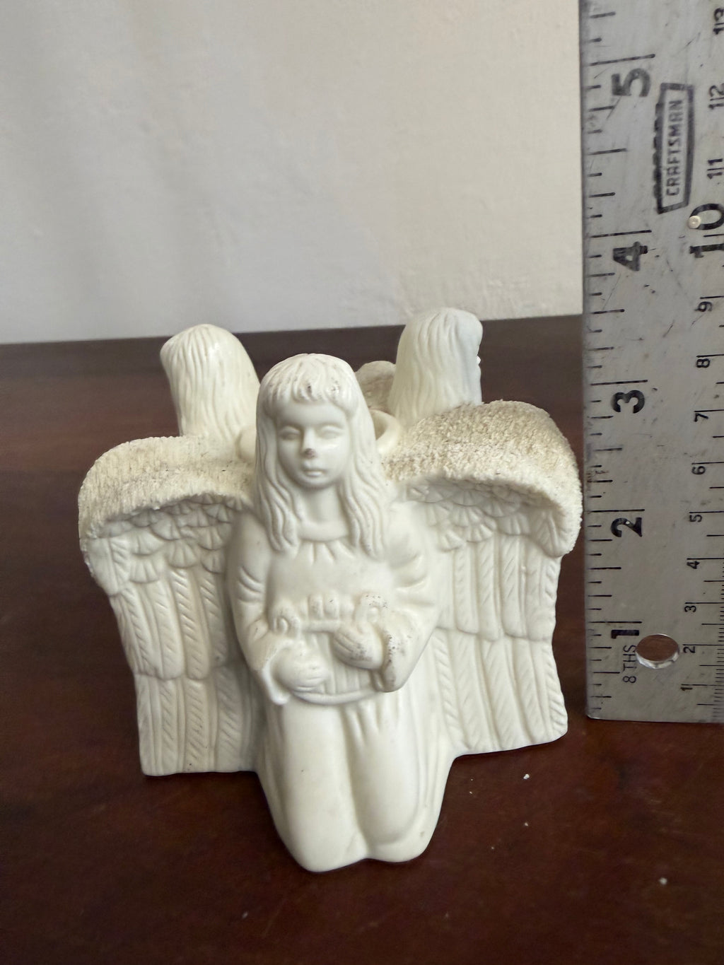 Vintage Ceramic Candle Holder 3 Kneeling Angels - Will Get Makeover