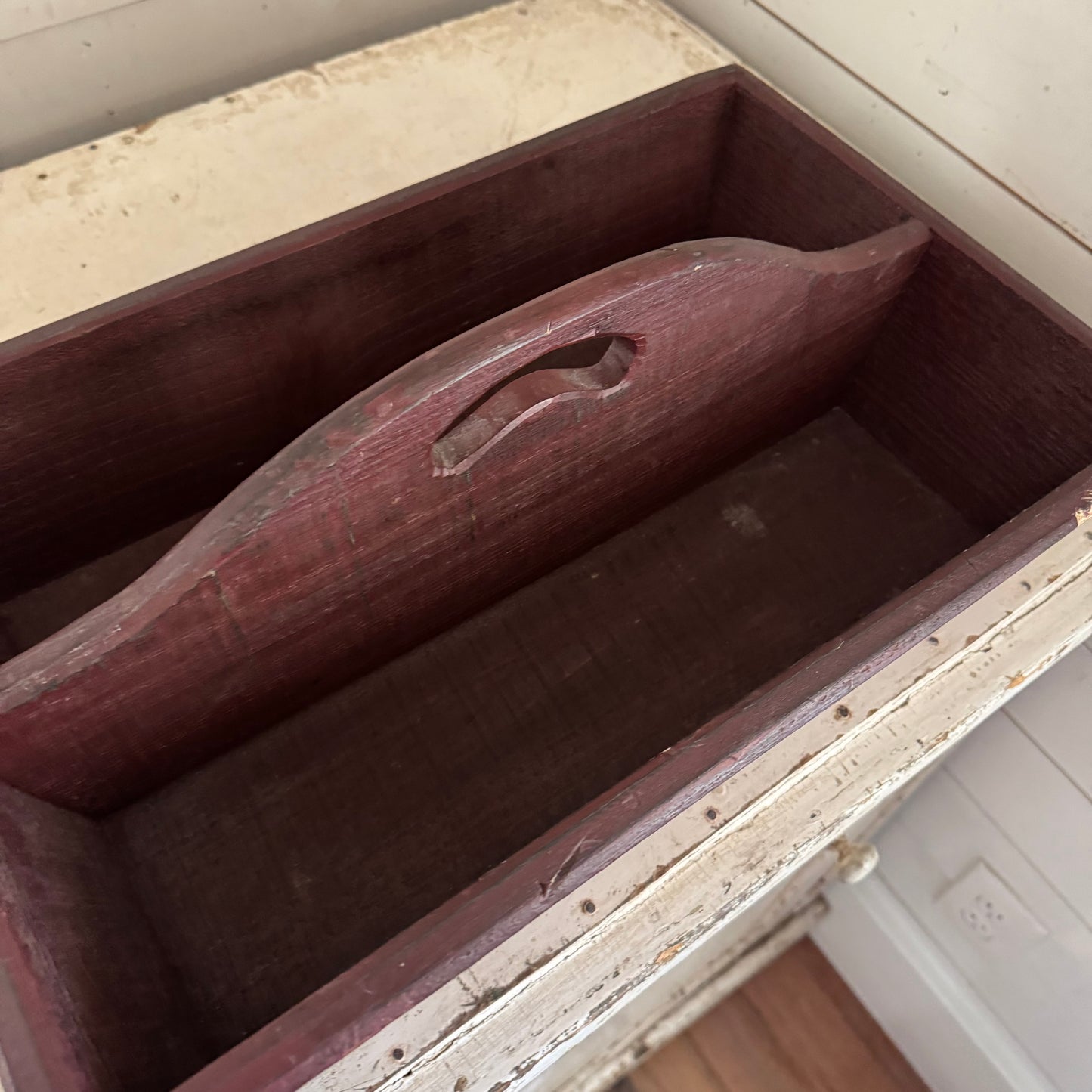 Vintage Wood Utensil Caddy