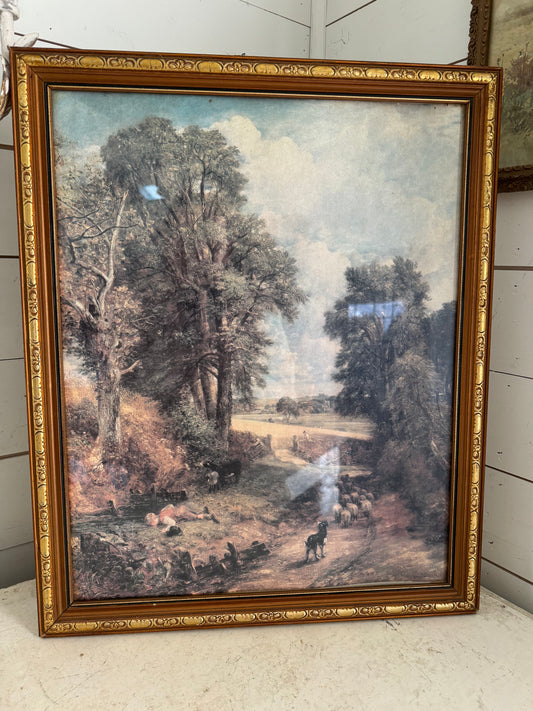 Vintage John Constable Print - Canvas Landscape- “The Cornfield”