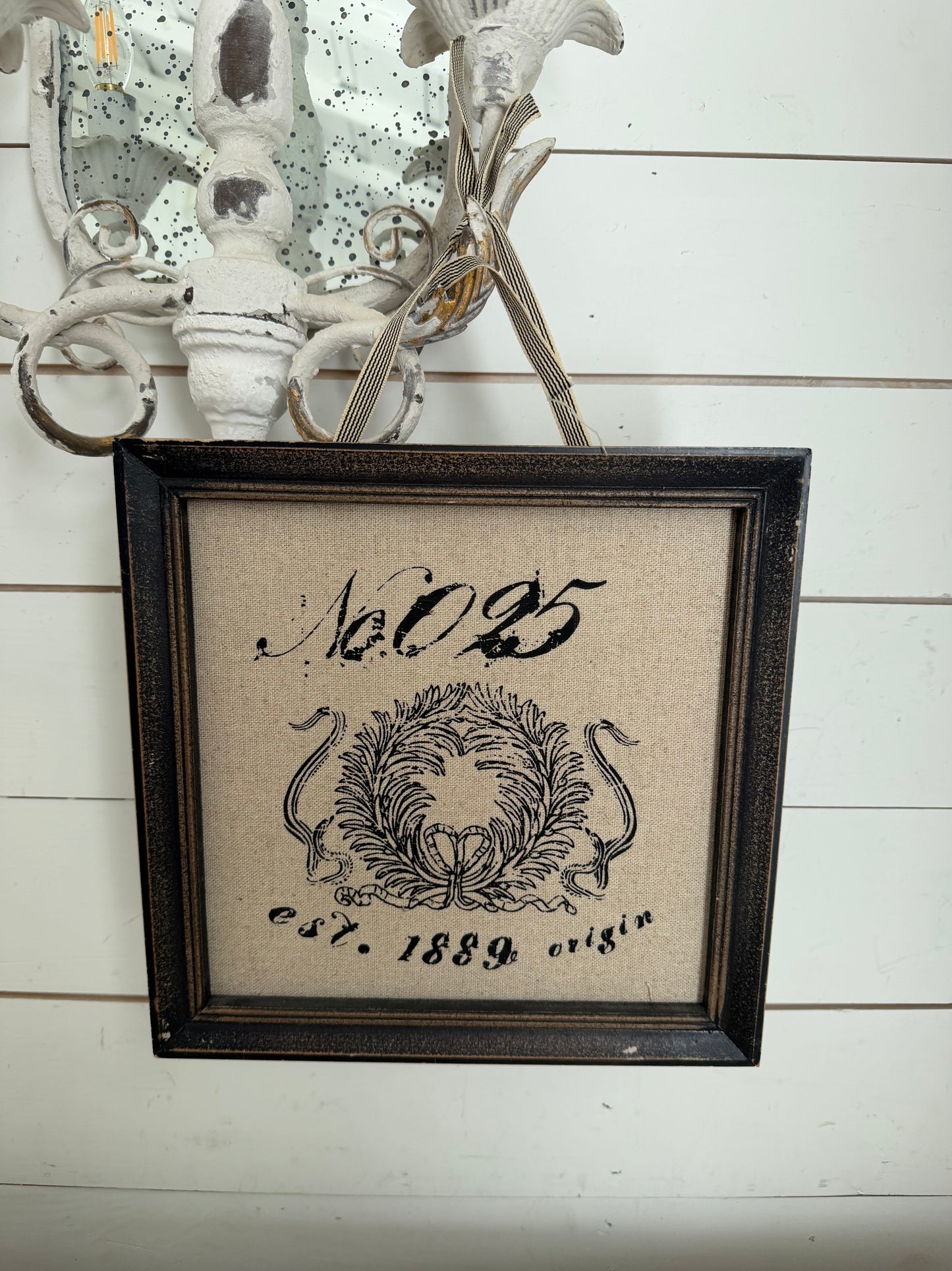 Framed Burlap art