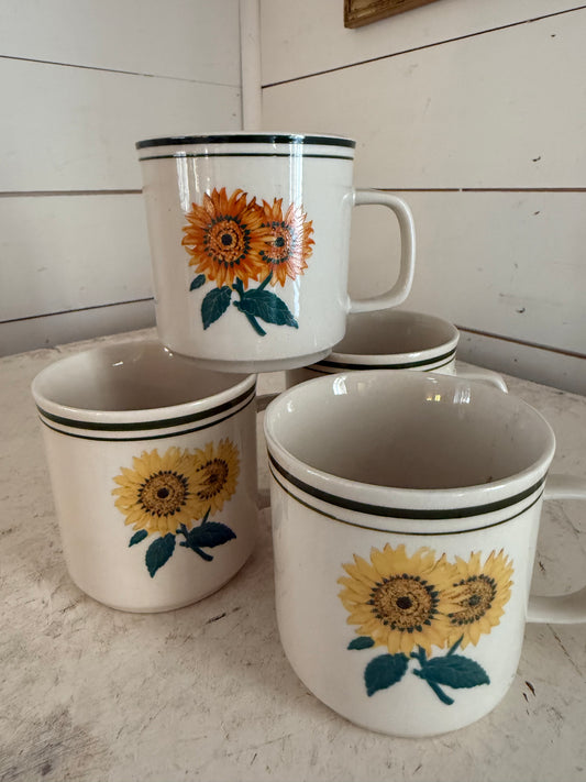 Gibson Sunflower Coffee/Tea Cups 3" Round & 3" High sold individually