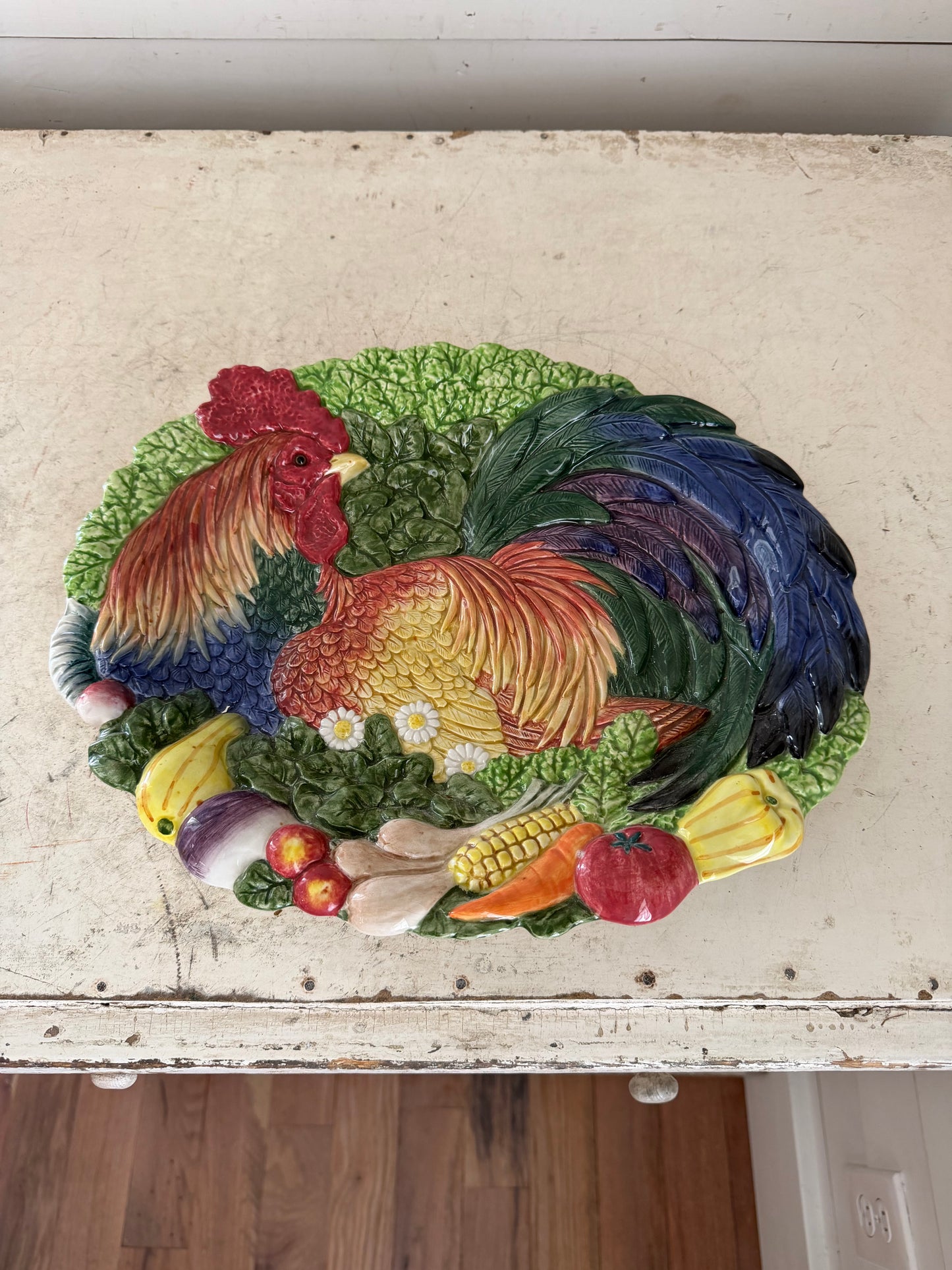 Fitz and Floyd Coq Du Village Rooster Serving Platter 14”