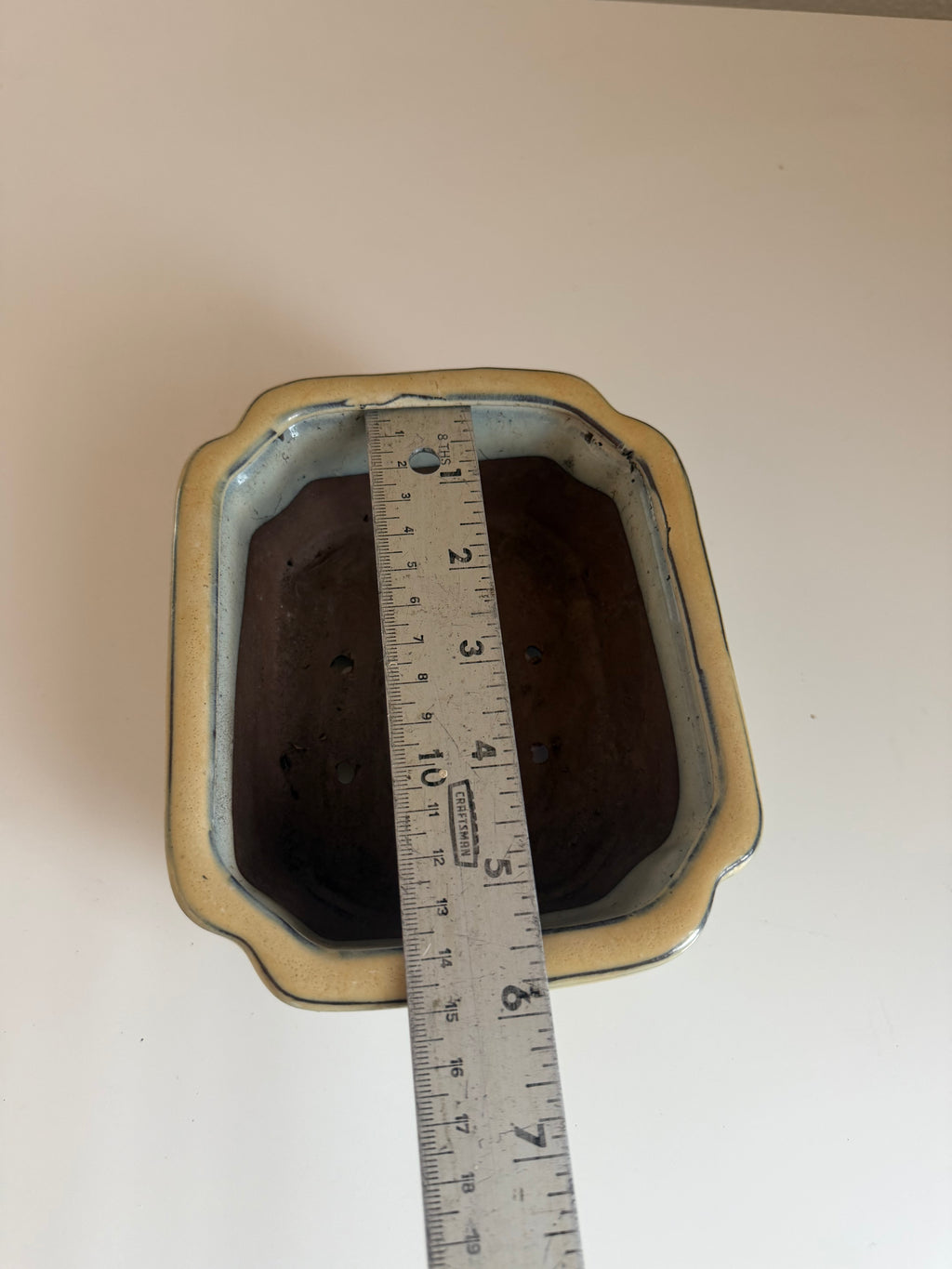 Vintage Glazed Ceramic Bonsai Pot