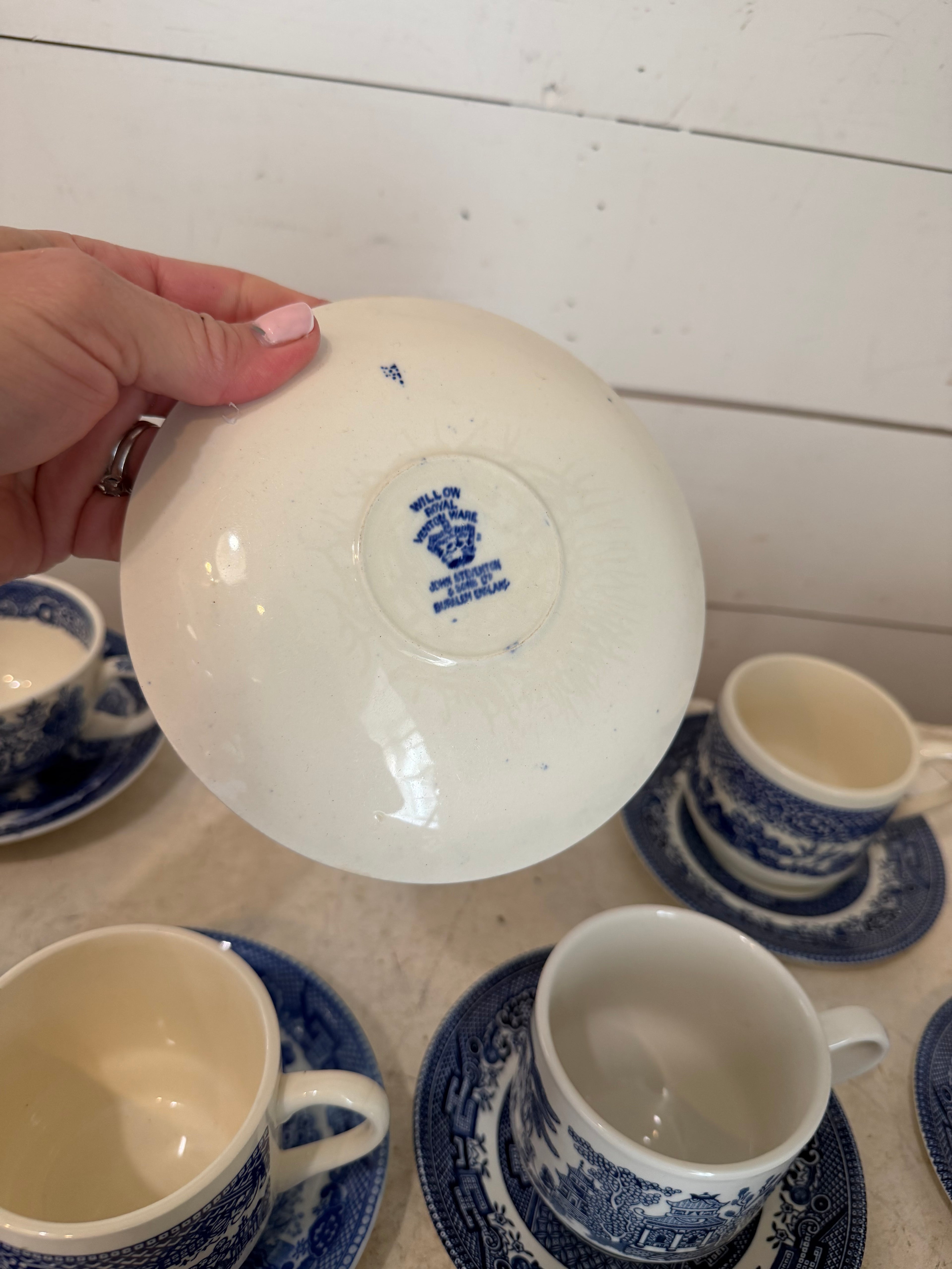 Vintage Blue Willow Cup & Saucer sets Sold Individually Picked at Random