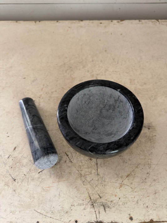Marble Mortar and Pestle Set Large Solid Stone Grinder