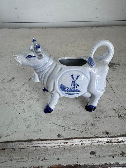 Vintage Delft Blue Cow Creamer