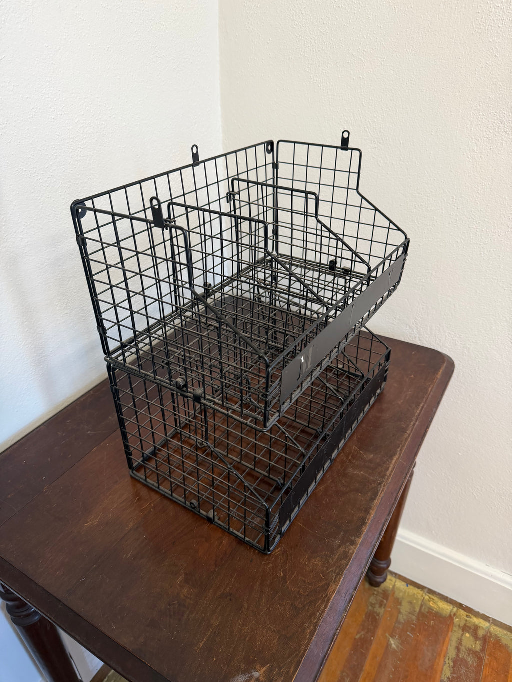 Two tier wire basket organizer