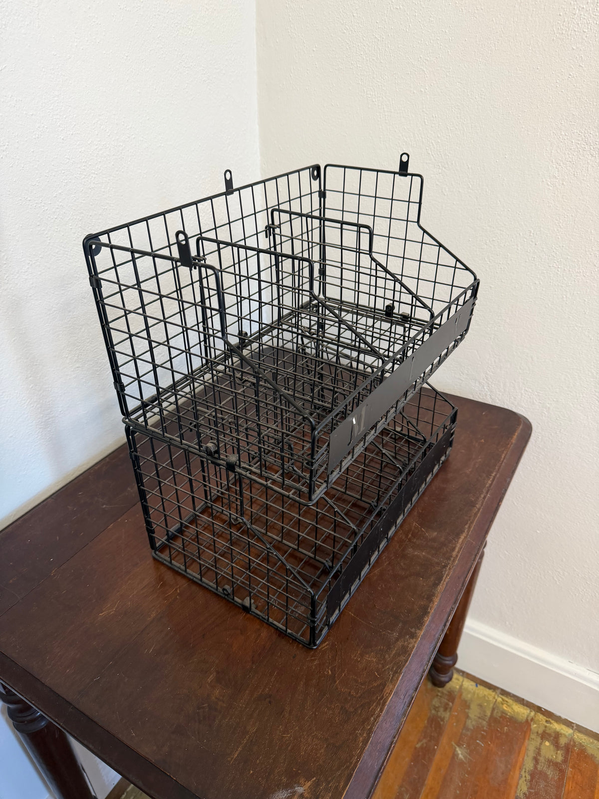 Two tier wire basket organizer