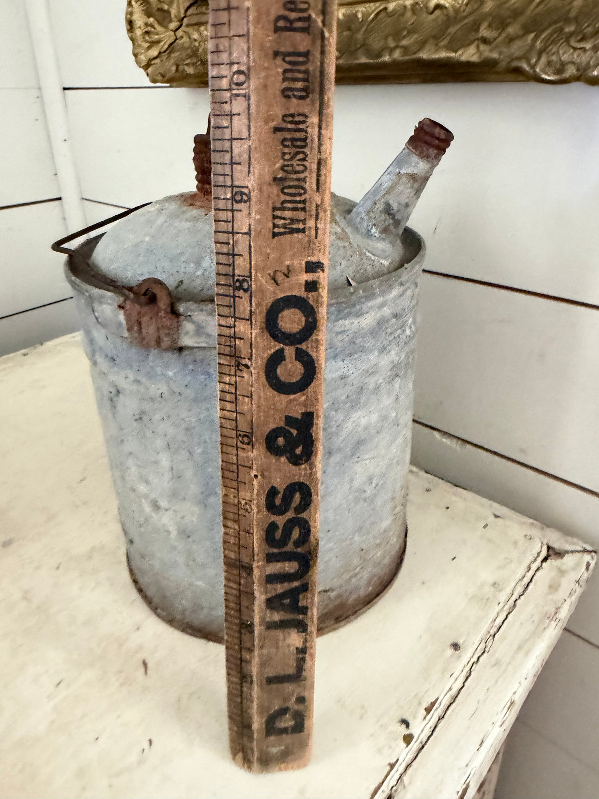 Antique Galvanized Gas Can Rusty